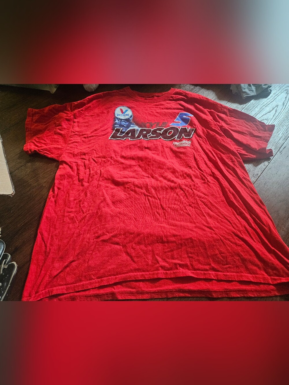 Kyle Larson (XXL) tshirt Hendrick Motorsports Used Condition Red Cup Champion.